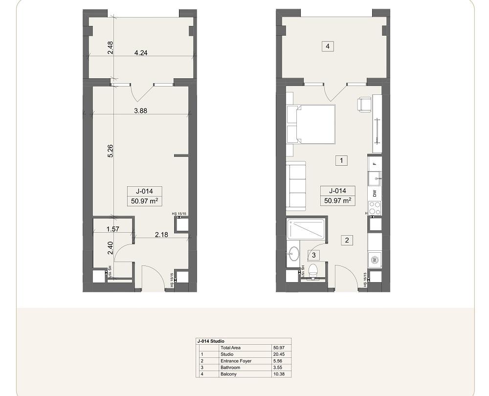 Arabian Ranches də satılan 1 otaqlı mənzil